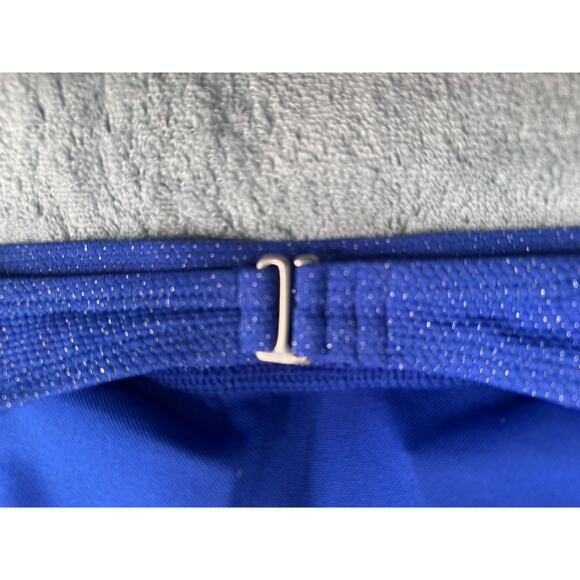 Time & Tru Large 12-14 Blue Shimmer SparkleTie Halter Bikini Top Padded - Picture 8 of 11